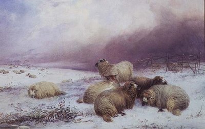 Téli táj juhokkal alkotó: Thomas Francis Wainewright