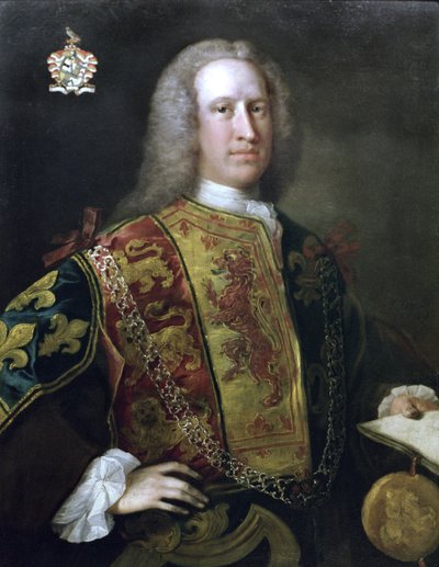 Sir Charles Townley, a harisnyakötő fegyverzet királya alkotó: Thomas Frye