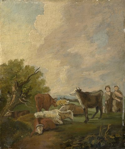 Figurák és szarvasmarhák egy tájban alkotó: Thomas Gainsborough