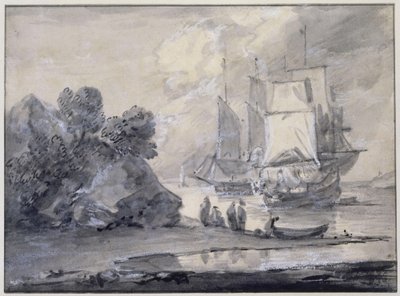 Tengerparti jelenet alakokkal és hajókkal alkotó: Thomas Gainsborough