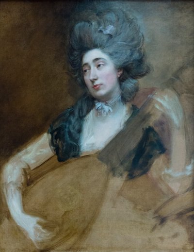 Margaret Gainsborough kezében egy teorbóval, 1777 körül (olaj, vászon) alkotó: Thomas Gainsborough