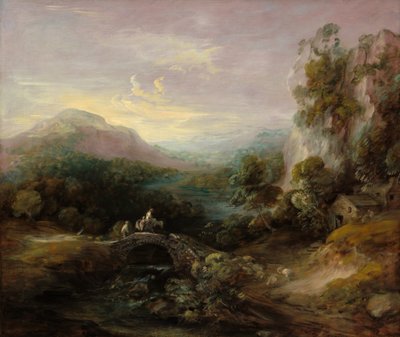 Hegyi táj híddal, c. 17831784. alkotó: Thomas Gainsborough