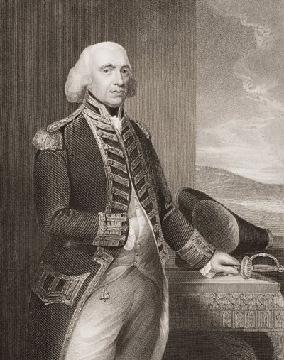 Richard Howe, 1st Earl Howe, illusztráció az „Anglia tengeri és szárazföldi csatái” című művéből. Williams ezredes alkotó: Thomas Gainsborough