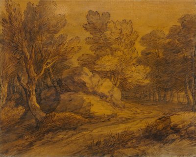 Jelenet egy erdőn át kanyargó úton, c. 1770. alkotó: Thomas Gainsborough