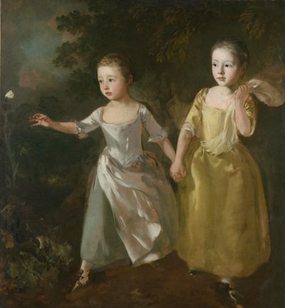 A festő lányai pillangót kergetve, 1756 körül (olaj, vászon) alkotó: Thomas Gainsborough