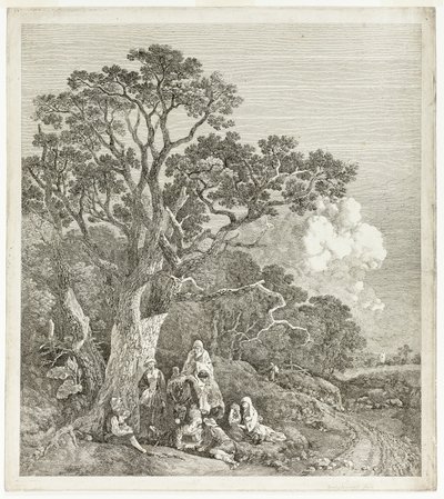 Erdős táj a tűz körül összegyűlt cigányokkal alkotó: Thomas Gainsborough