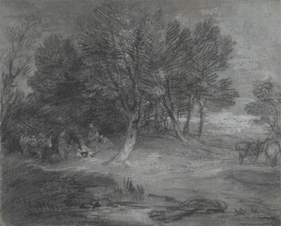Erdős táj cigánytáborral alkotó: Thomas Gainsborough