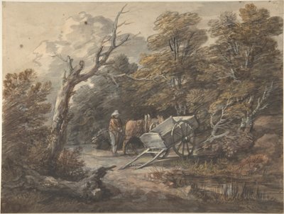 Erdei jelenet paraszttal, lóval és szekérrel alkotó: Thomas Gainsborough