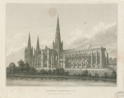 Lichfield katedrális – Délkeleti nézet: metszet, nd [c 1833] (nyomtatás) alkotó: Thomas George Lomax