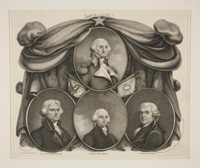 (Washington) Thomas Jefferson. - James Madison. - John Adams alkotó: Thomas Gimbrede