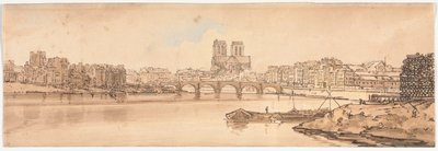 Válogatás a húsz legfestőibb párizsi kilátásból: A Pont de la Tournelle és a Notre Dame kilátása az Arzenálból alkotó: Thomas Girtin
