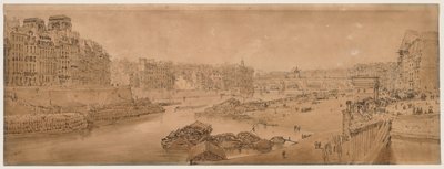 Válogatás a húsz legfestőibb párizsi panoráma közül: Kilátás a városra a Louvre-ral a Pont Marie-ról alkotó: Thomas Girtin