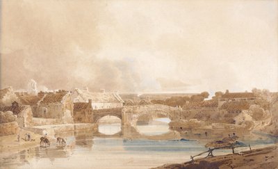 Morpeth Bridge, Northumberland, 1801 körül (ceruza és akvarell, papír) alkotó: Thomas Girtin