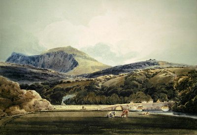 Mynnydd Mawr, Észak-Wales (ceruza és akvarell) alkotó: Thomas Girtin