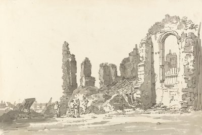 A Savoy-palota romjai, London (toll és tinta mosással papíron) alkotó: Thomas Girtin