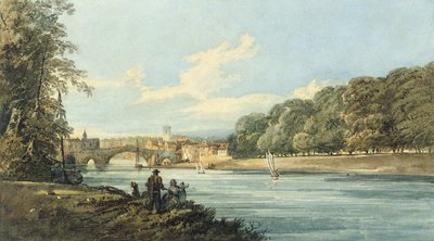 The New Walk, York, 1798 körül (ceruza és akvarell papíron) alkotó: Thomas Girtin