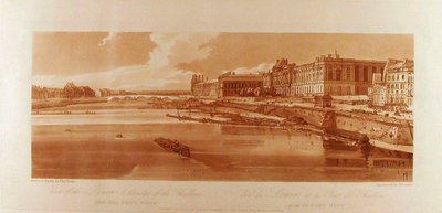 A Louvre és a Tuileriák hídjának látképe a Pont-Neuf felől alkotó: Thomas Girtin