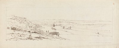 Kilátás a Marly-i Vízművekre és a távolban látható St. Germain-en-Laye-re alkotó: Thomas Girtin