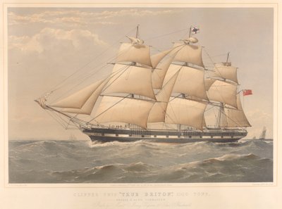 Clipper Ship True Briton 1100 tonna, alkotó: Thomas Goldsworth Dutton