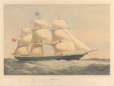 A Mirage nevű, 965 tonnás Clipper hajó, 1853-57 körül (litográfia, színezett) alkotó: Thomas Goldsworth Dutton