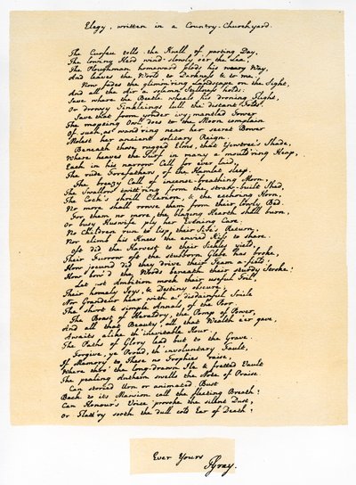 Vidéki templomkertben írt elégia, 1750. december 18. alkotó: Thomas Gray