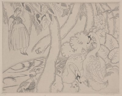 Leda, 1928 körül (rézkarc) alkotó: Thomas Handforth