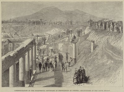 Pompeji pusztulásának tizennyolcadik évszázados megemlékezése, ásatások a kilencedik régióban alkotó: Thomas Harrington Wilson