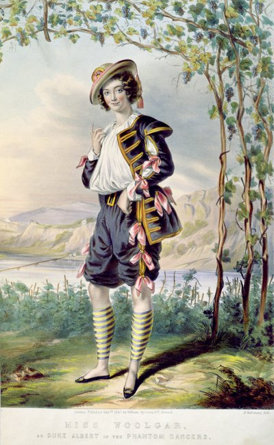 Miss Woolgar mint Albert herceg a „The Phantom Dancers”-ben, D. Fabronius metszetében, 1847 alkotó: Thomas Harrington Wilson