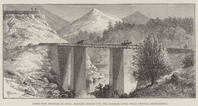 India északnyugati határa, katonai híd az Anumbar folyón, Thull Chotiali, Beloochistan alkotó: Thomas Harrington Wilson