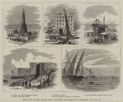 Egy másik obeliszk eltávolítása Alexandriából, New Yorkba szállítás céljából alkotó: Thomas Harrington Wilson