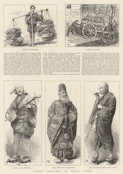 Utcai rajzok Tokióban, Japánban alkotó: Thomas Harrington Wilson