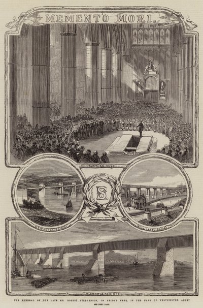 A néhai Robert Stephenson temetése a héten pénteken a Westminster Abbey hajójában alkotó: Thomas Harrington Wilson
