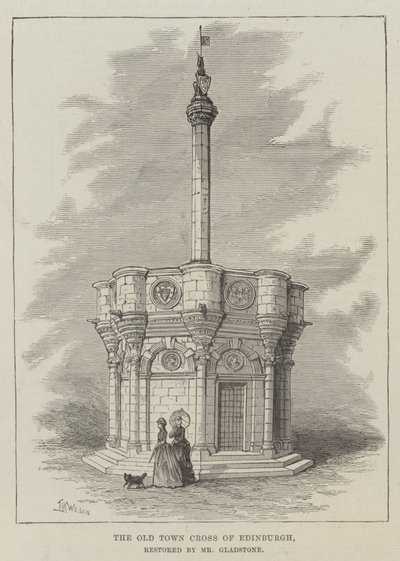 Az edinburghi óvárosi kereszt, amelyet Gladstone úr restaurált alkotó: Thomas Harrington Wilson