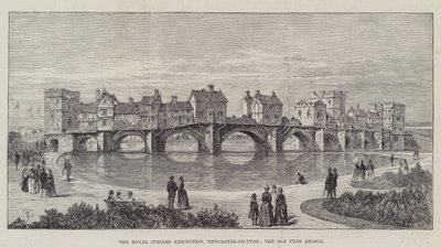A királyi jubileumi kiállítás, Newcastle-on-Tyne, a régi Tyne-híd alkotó: Thomas Harrington Wilson