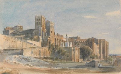A katedrális és a pápai palota, Avignon alkotó: Thomas Hartley Cromek