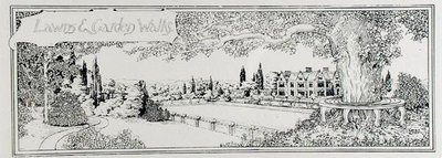 Lawns and Garden Walks, Thomas Mawson „A kertkészítés művészete és mestersége” című művéből, 1900-ban megjelent (metszet) (f/w fotó) alkotó: Thomas Hayton Mawson