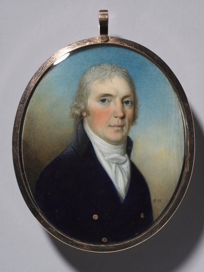 Miniatűrpár: Férfiportré és Miniatűrt viselő női portré, c. 1780. alkotó: Thomas Hazlehurst