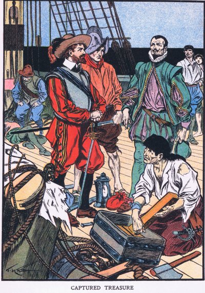 Elfogott kincs (színes litográfia) alkotó: Thomas Heath Robinson