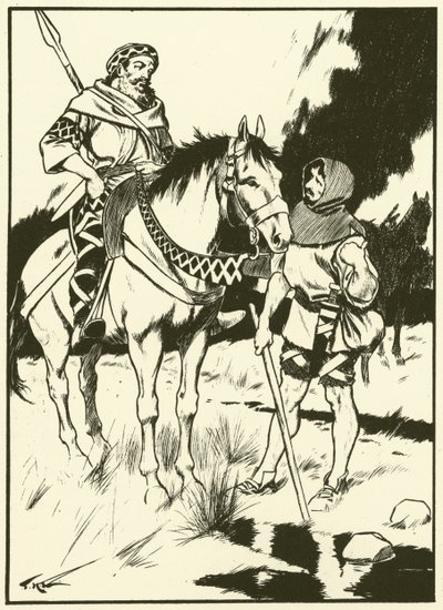 Nagy Károly és a szénégető (metszet) alkotó: Thomas Heath Robinson