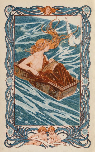 Danae és Perseus (színes litográfia) alkotó: Thomas Heath Robinson