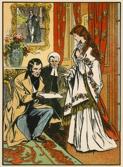 Isten óvja a királynőt. Viktória királynő trónra lépése (színes litográfia) alkotó: Thomas Heath Robinson