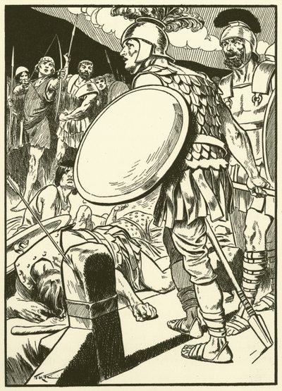 Horatius a hídnál (metszet) alkotó: Thomas Heath Robinson