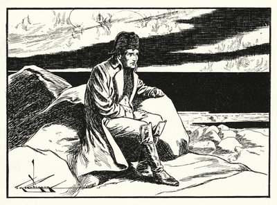 Napóleon Szent Ilona szigetén (litográfia) alkotó: Thomas Heath Robinson