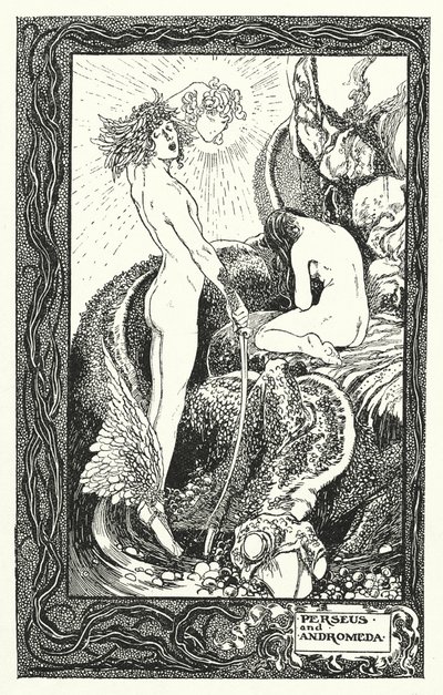 Perseus és Androméda (litográfia) alkotó: Thomas Heath Robinson