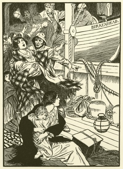 A nők és gyermekek megmentése (metszet) alkotó: Thomas Heath Robinson