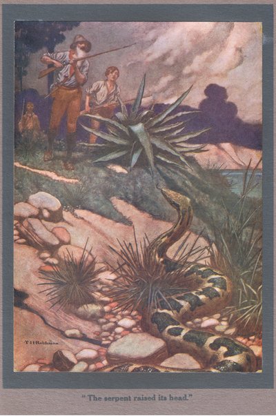 A kígyó felemelte a fejét (színes litográfia) alkotó: Thomas Heath Robinson