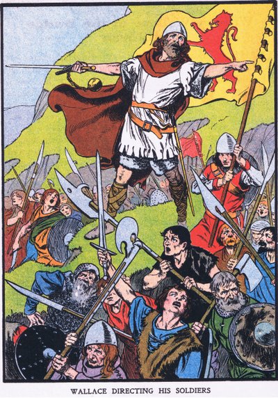 Wallace irányítja katonáit (színes litográfia) alkotó: Thomas Heath Robinson