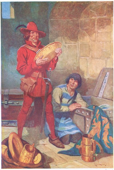 Időveszteség nélkül átkutatták a seriffek lemezraktárát (színes litográfia). alkotó: Thomas Heath Robinson