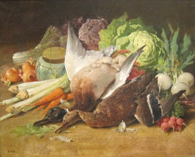 Csendélet kacsákkal és zöldségekkel alkotó: Thomas Hill