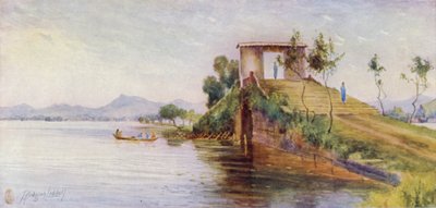 Hangchow, egy híd az úton, a West Lake alkotó: Thomas Hodgson Liddell